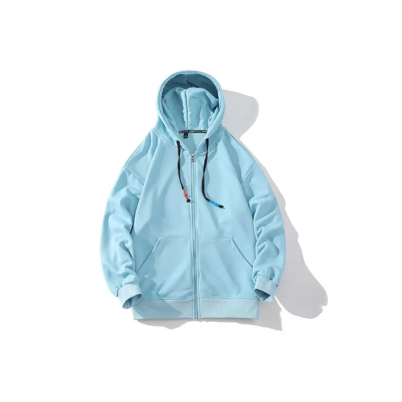 Zipper Hoodie Oversized Solid Colors