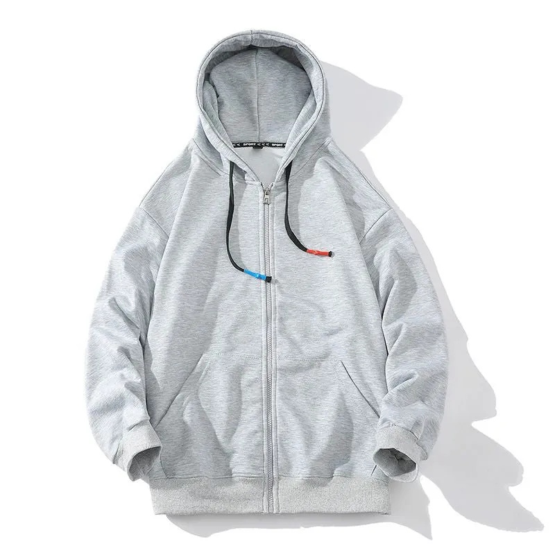 Zipper Hoodie Oversized Solid Colors