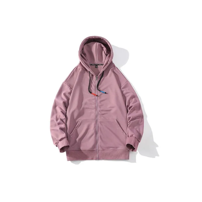 Zipper Hoodie Oversized Solid Colors