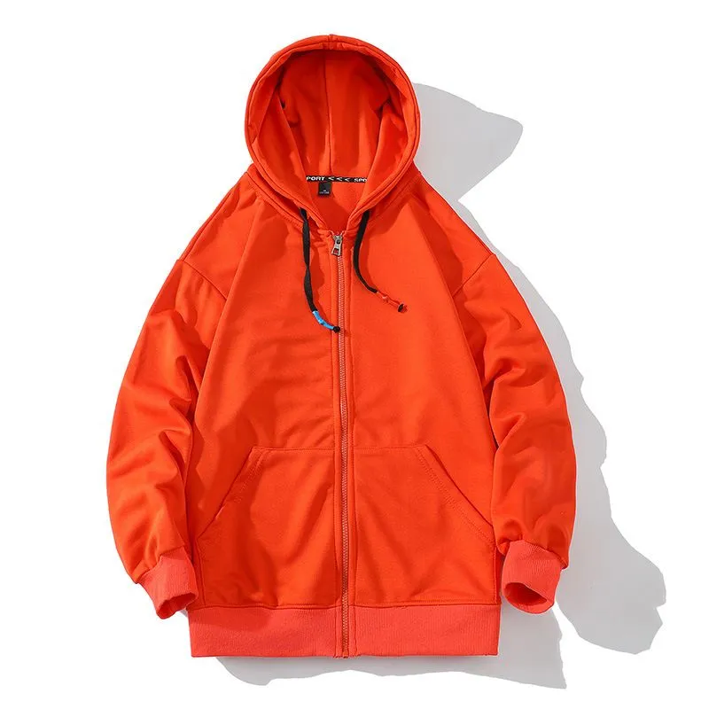 Zipper Hoodie Oversized Solid Colors