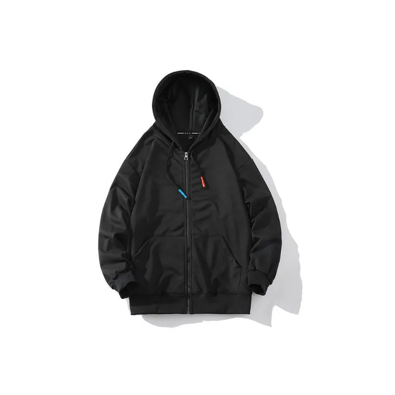 Zipper Hoodie Oversized Solid Colors